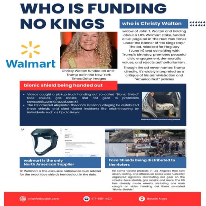 Walmart scrambles to deny involvement in the “No Kings” ad campaign and distance itself from the violent chaos unfolding in Los Angeles, the facts tell a much different story.