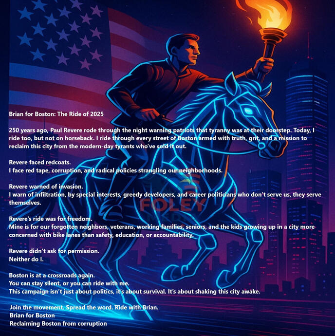 Paul Revere faced redcoats. I face red tape, corruption, and radical policies strangling our neighborhoods.